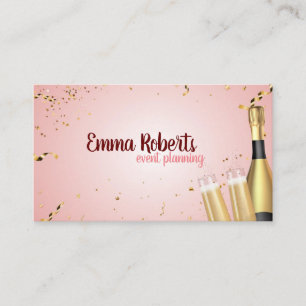 Carte De Visite Carton d'invitation pour une fête au Champagne Ros