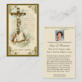 Carte De Visite Carton saint catholique pour les funérailles (Devant / Derrière)