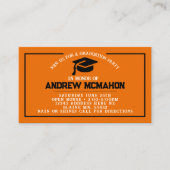 Carte De Visite Cartons d'invitation de remise de diplômes Orange  (Devant)