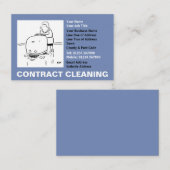 Carte De Visite Cartoon de nettoyage de contrat (Devant / Derrière)