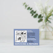 Carte De Visite Cartoon d'entretien et de réparation de voitures (Debout devant)