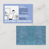 Carte De Visite Cartoon des ingénieurs de chauffage (Devant / Derrière)