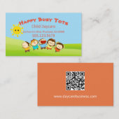 Carte De Visite Cartoon Enfants Garde d'enfants (Devant / Derrière)