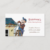 Carte De Visite Cartoon Gutter Cleaning Service Guy (Devant)
