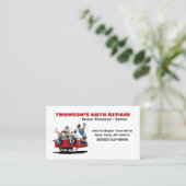 Carte De Visite Cartoon mignon Automotive mécanique Auto (Debout devant)