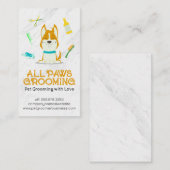 Carte De Visite Cartoon mignon chien et outils de culture (Devant / Derrière)