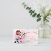 Carte De Visite Cartoon mignon Code QR Parties scintillant Nettoya (Debout devant)