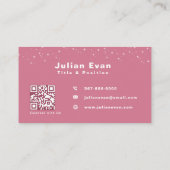 Carte De Visite Cartoon mignon Code QR Parties scintillant Nettoya (Dos)