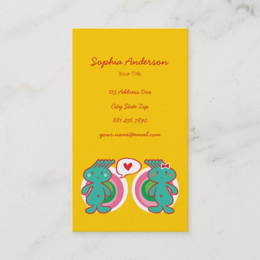 Carte De Visite Cartoon mignon Fun Sweet Funny Funky (Devant)