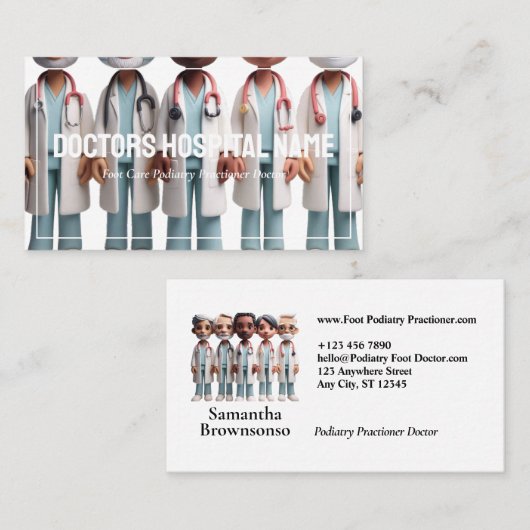 Carte De Visite Cartoon mou Doctor (Devant / Derrière)