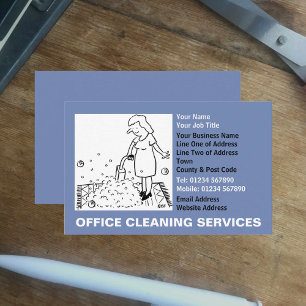 Carte De Visite Cartoon Office Cleaning Services