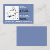 Carte De Visite Cartoon Office Cleaning Services (Devant / Derrière)