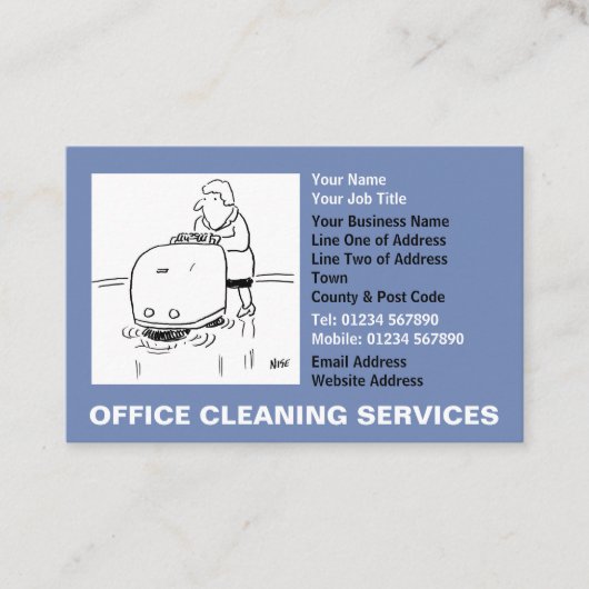 Carte De Visite Cartoon Office Cleaning Services (Devant)
