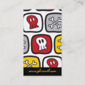 Carte De Visite Cartoon Pirate Skeleton Skulons & Bones Carré Amus (Dos)