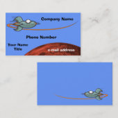 Carte De Visite Cartoon Space Ship Alien Planet (Devant / Derrière)