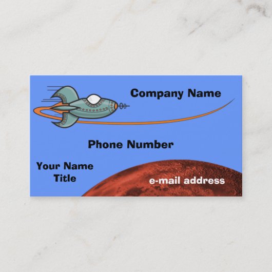 Carte De Visite Cartoon Space Ship Alien Planet (Devant)