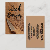Carte De Visite Carver en bois sculpté (Devant / Derrière)