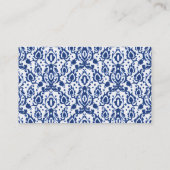 Carte De Visite Casbah Damask bleu et blanc (Dos)