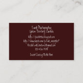 Carte De Visite Cascade d'Alaska paresseuse (Dos)