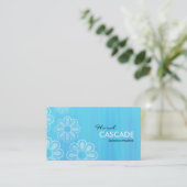 Carte De Visite Cascade florale - Texture peinte en bleu (Debout devant)