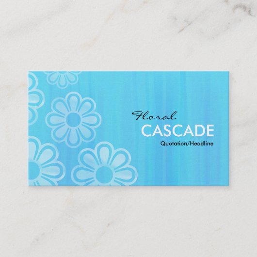 Carte De Visite Cascade florale - Texture peinte en bleu (Devant)