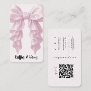 Carte De Visite Cascade Rose Ruban Froncé Élégant Boutique Luxueus