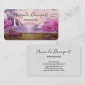 Carte De Visite Cascades et cerisiers autour d'un lac (Devant / Derrière)