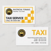 Carte De Visite Case à cocher Creative Jaune Cadre Taxi Cabine (Devant / Derrière)
