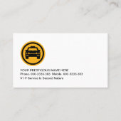 Carte De Visite Case à cocher Jaune chauffeur de taxi (Dos)