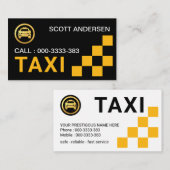Carte De Visite Case à cocher Jaune Service de taxi (Devant / Derrière)