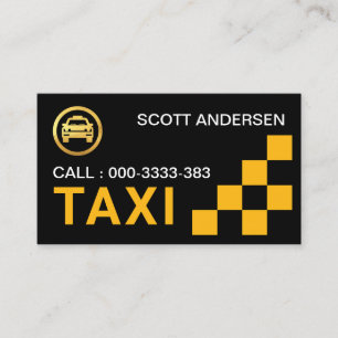 Carte De Visite Case à cocher Jaune Service de taxi