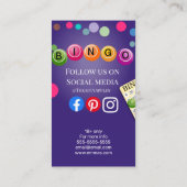 Carte De Visite casino de bingo violet (Dos)