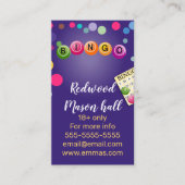 Carte De Visite casino de bingo violet (Devant)