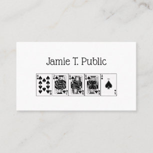 Carte De Visite Casino Night Poker Royal Straight Flush Spades
