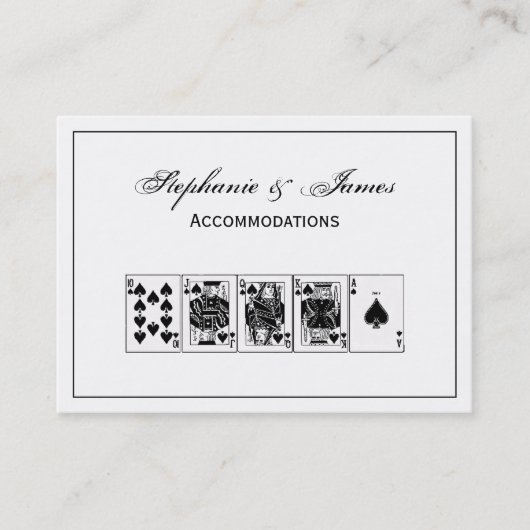 Carte De Visite Casino Night Poker Royal Straight Flush Spades (Devant)