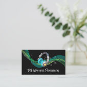 Carte De Visite Casque | Arrière - plan de notes musicales (Debout devant)