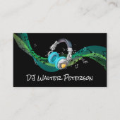 Carte De Visite Casque | Arrière - plan de notes musicales (Devant)