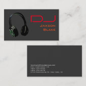 Carte De Visite Casque Arrière - plan DJ Stylish Red Orange Grey (Devant / Derrière)