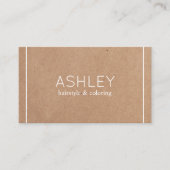 Carte De Visite Casque blanc Kraft imprimé simple et élégant (Devant)