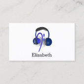 Carte De Visite Casque Bleu Jouant Quelques Basse Classique (Devant)