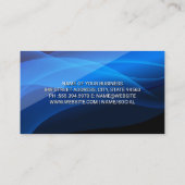 Carte De Visite Casque | Couche de vagues bleues (Dos)