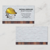 Carte De Visite Casque de chantier | Briques | Constructeurs (Devant / Derrière)