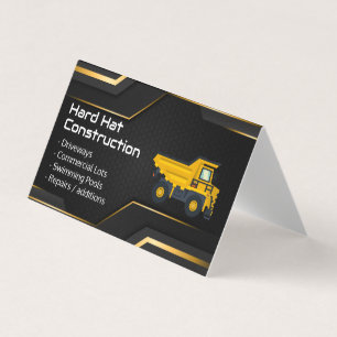 Carte De Visite Casque de chantier Camion à benne