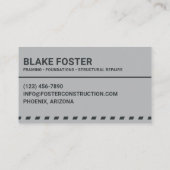 Carte De Visite Casque de chantier de contractant de structure ble (Dos)