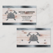 Carte De Visite Casque de chantier de Hammers | Acier | Bois | Con (Devant / Derrière)