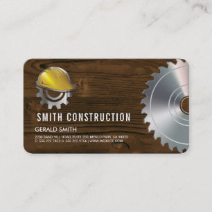 Carte De Visite Casque de chantier Scie Constructeur Bois