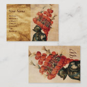 CARTE DE VISITE CASQUE DE CHEVALIER ANTIQUE, DRAGONS ET PIEDS ROUG (Devant / Derrière)