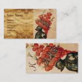 CARTE DE VISITE CASQUE DE CHEVALIER ANTIQUE, DRAGONS ET PIEDS ROUG (Devant / Derrière)