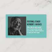 Carte De Visite Casque de football et objectif, Football Coach pho (Dos)