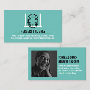 Carte De Visite Casque de football et objectif, Football Coach pho